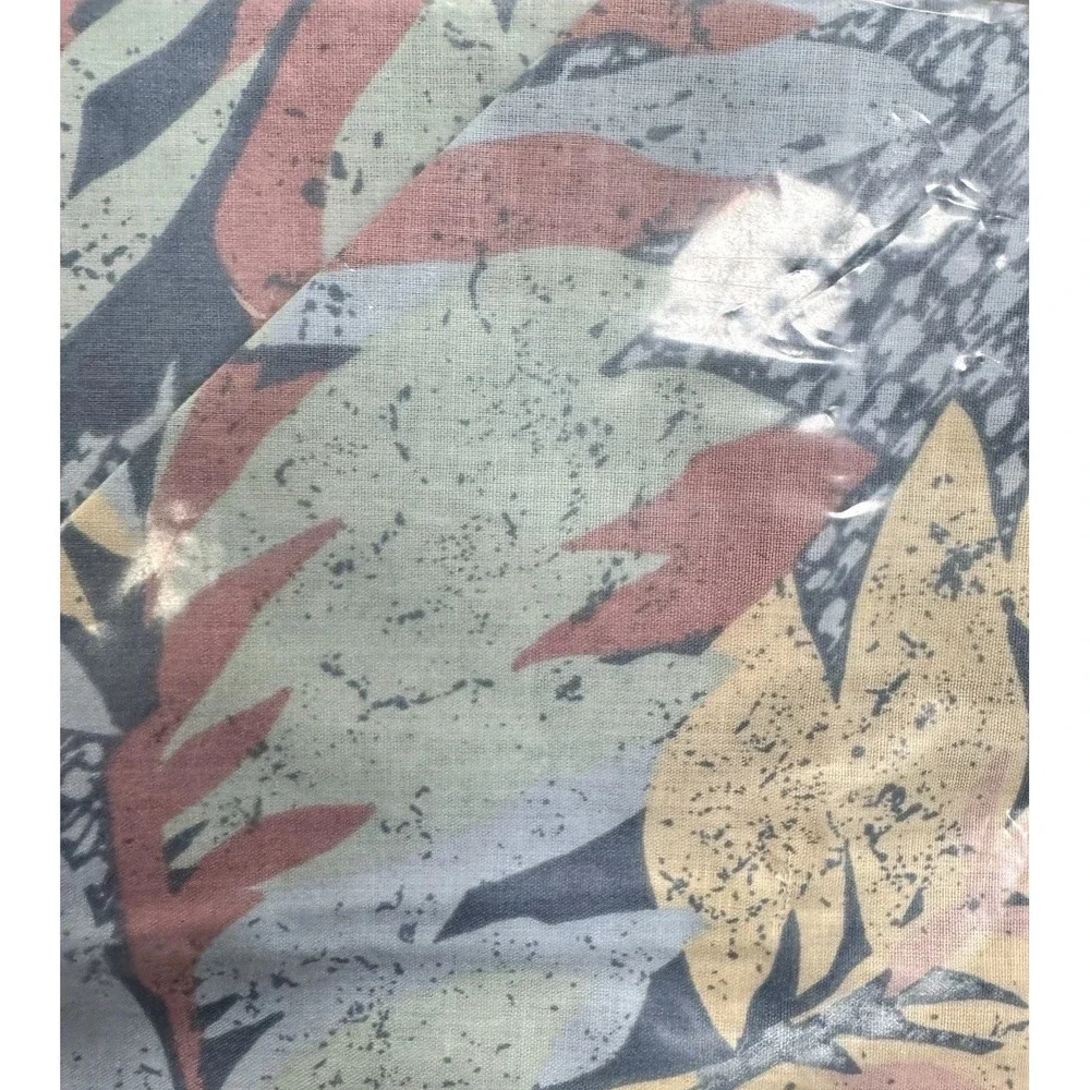 Vintage 90s Cozumel Beach Print Table Runner 15x70 Tropical‎ Leaf Pastel NEW